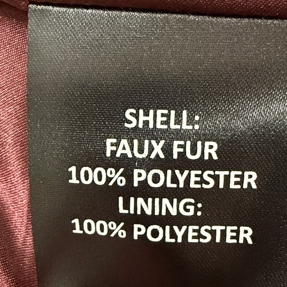 Stella + Lorenzo Plush Faux Fur Coat in Deep Wine - Picture 6 of 8